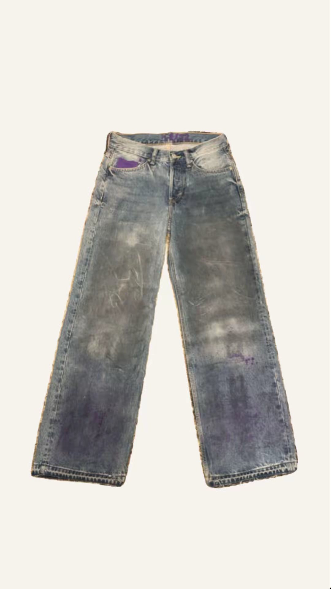 Baggy handmade waxed jeans