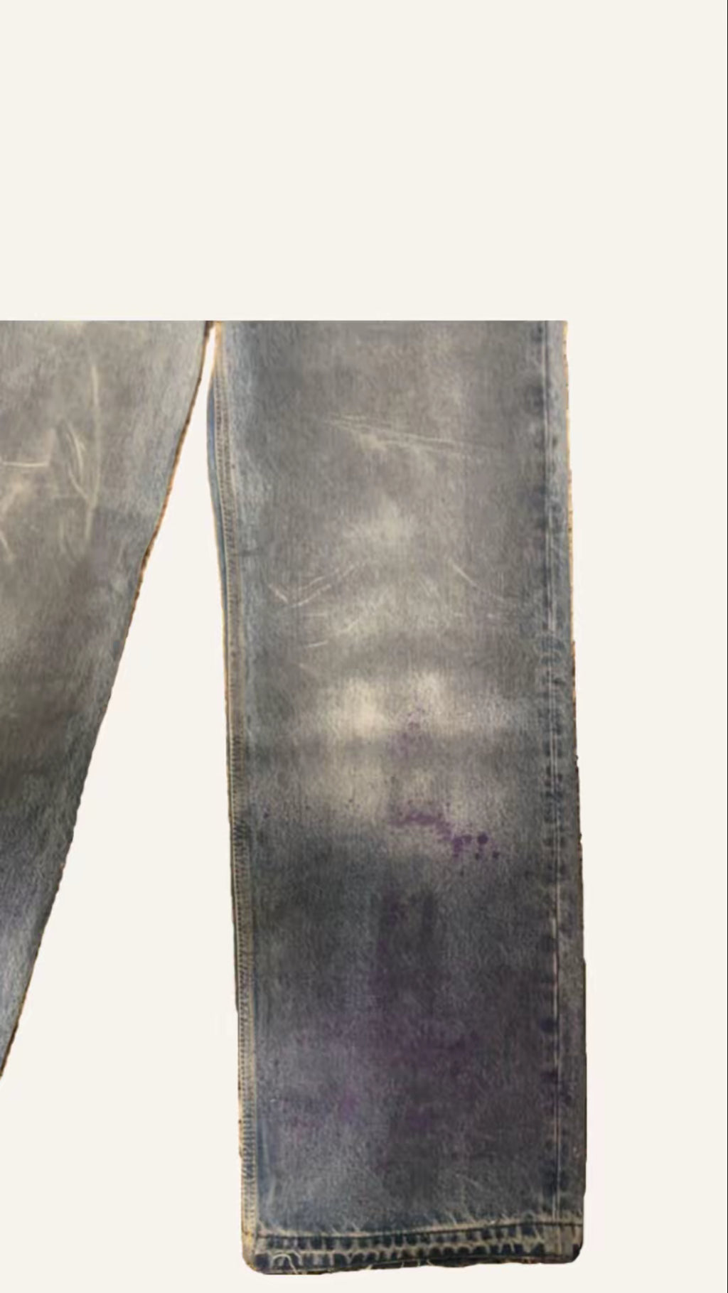 Baggy handmade waxed jeans