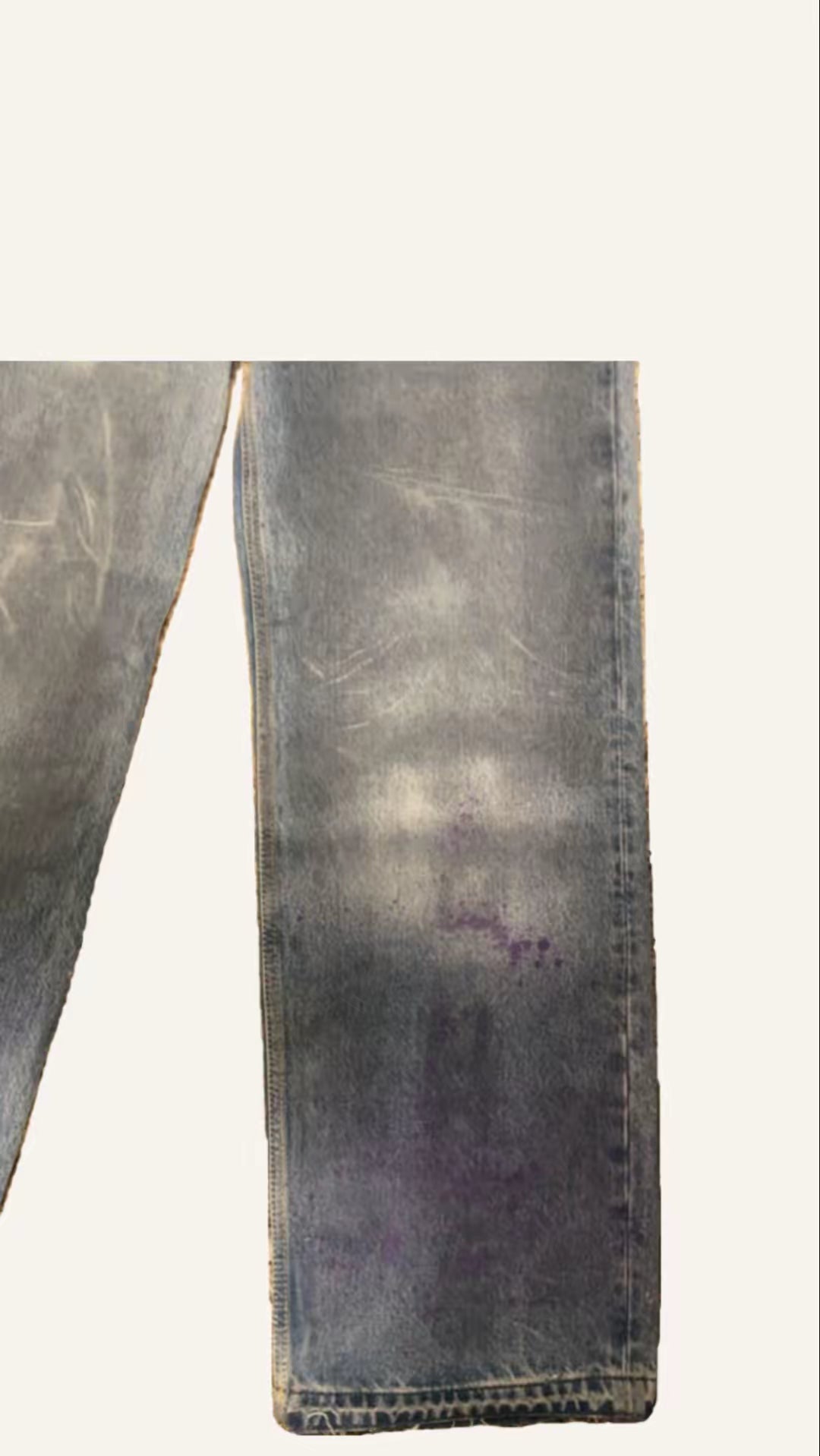 Baggy handmade waxed jeans