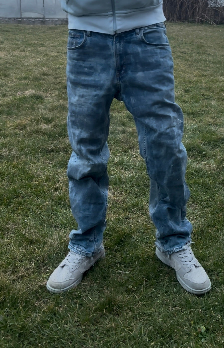 Waxed denim jeans Piece
