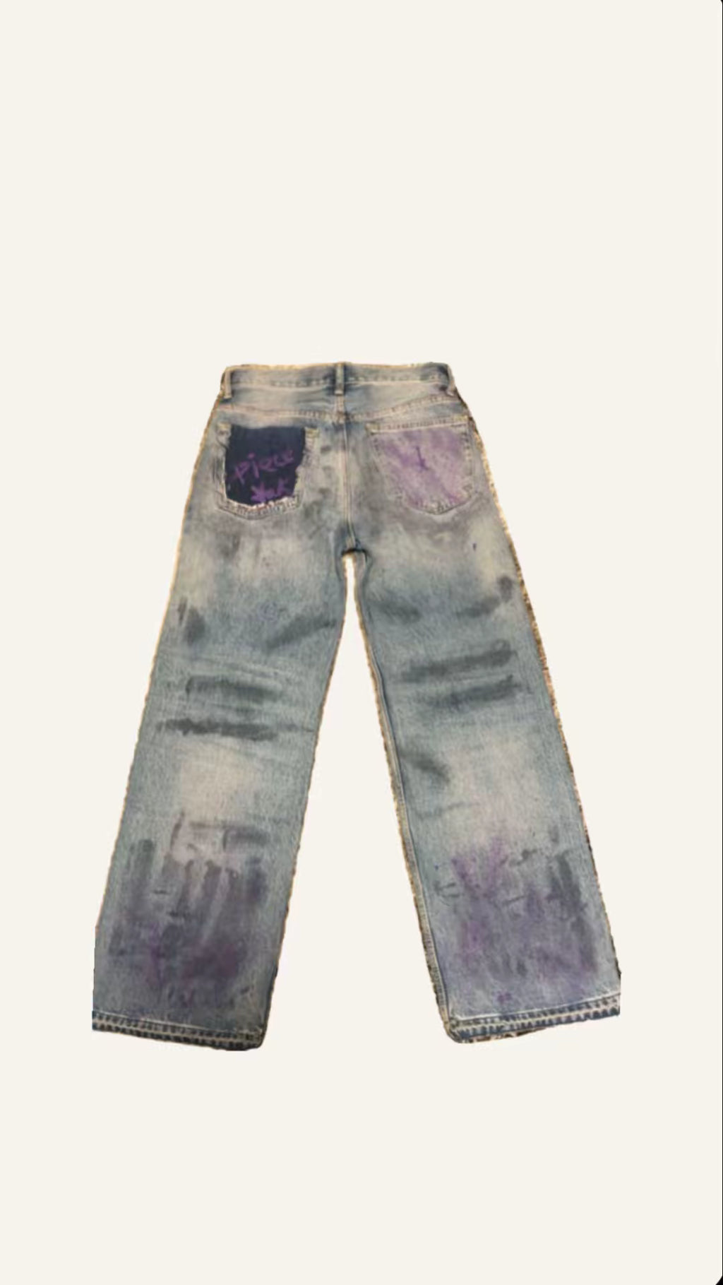 Baggy handmade waxed jeans